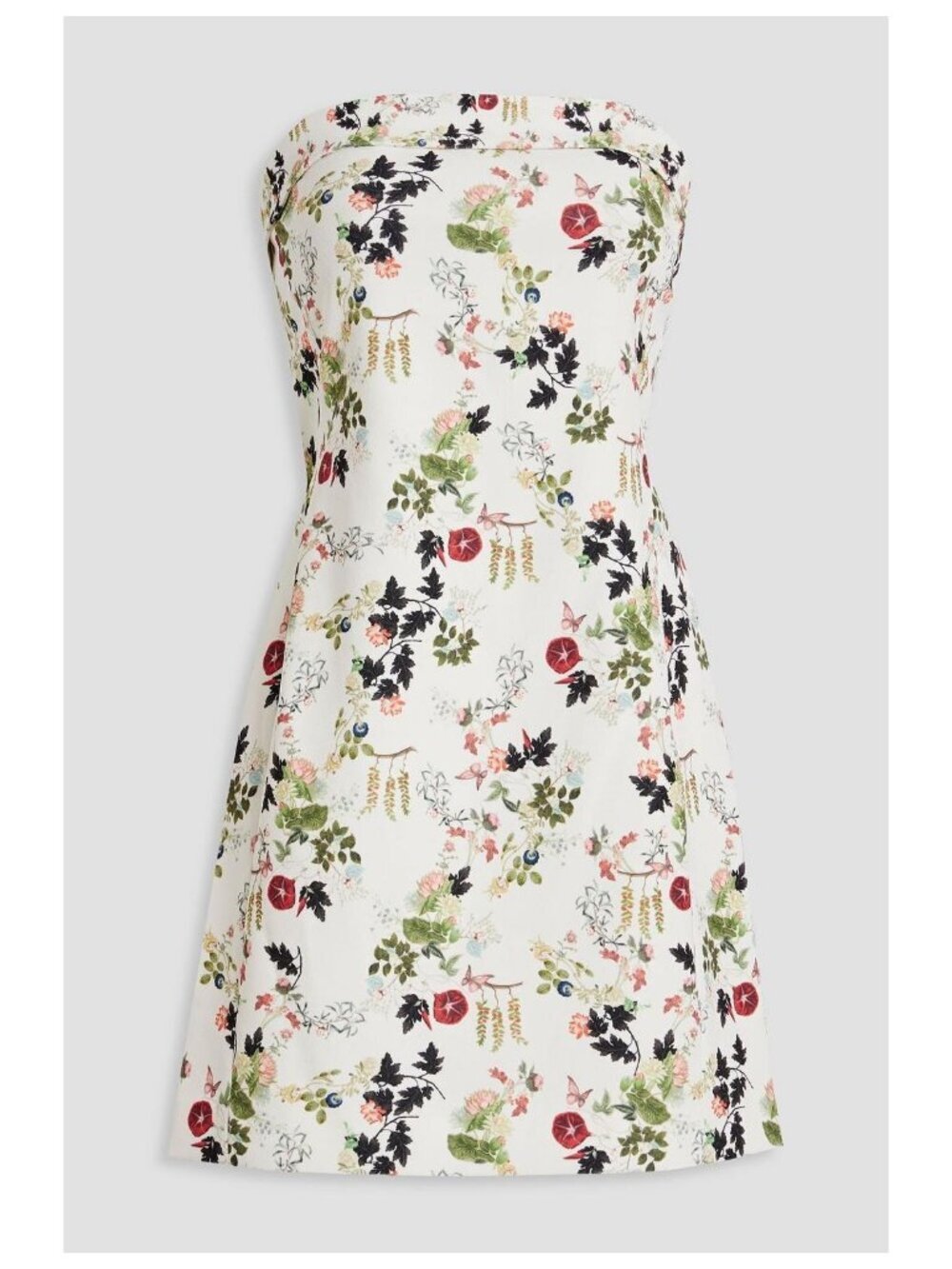 New Alice + Olivia Kelly Strapless Floral Print Mini Dress Garden Party Summer 2 - Picture 4 of 12